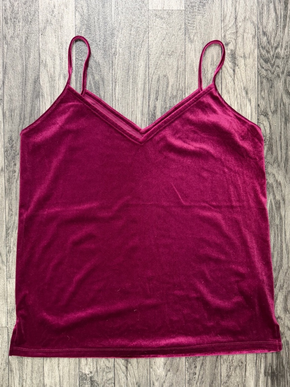 Old Navy Velvet V-Neck Cami in Deep Berry